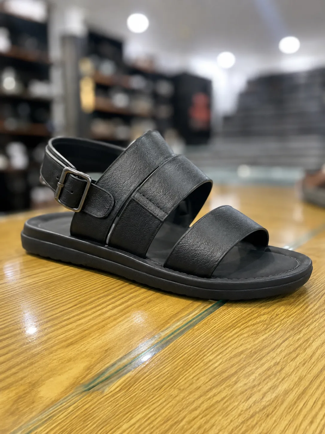 Men’s Black Leather Strap Sandals available sizes 40,42,44 and 45